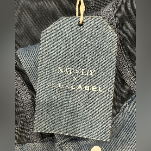 Jluxlabel x Nat And Liv Crop Top Denim Corset Strapless Blue Size Small New - Picture 9 of 12